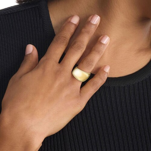 Anillo Ancho Mujer Modern Purity 7 Acero Dorado