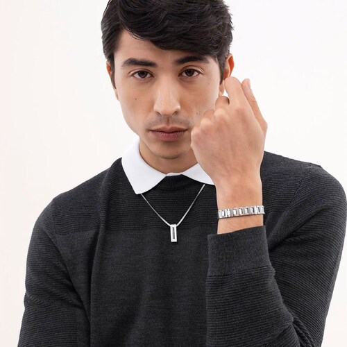 Collar con Placa Hombre Candor Jewelry 60 Ace Plat