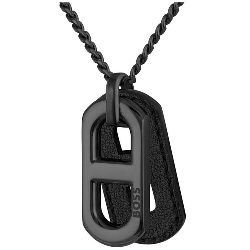 Collar con Placa Hombre Kode 60 Acero Negro