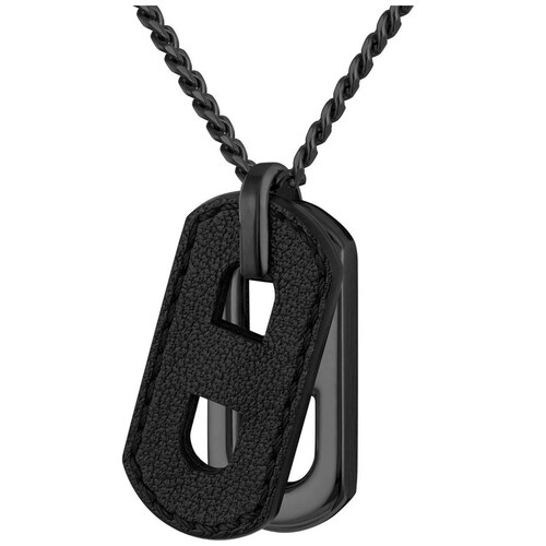 Collar con Placa Hombre Kode 60 Acero Negro