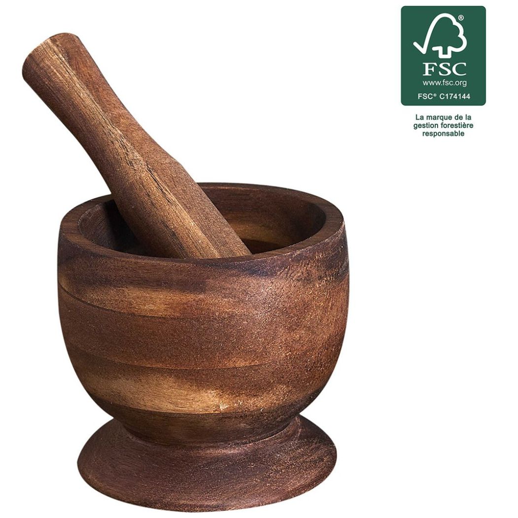 Mortero 12Cm Madera Home Deco Factory