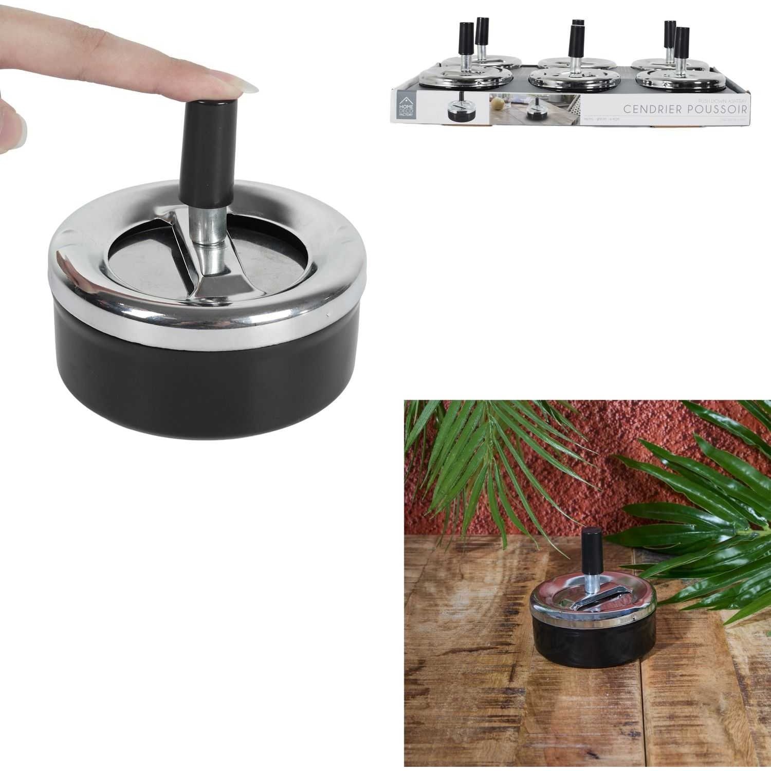 Cenicero Fun Push Metal Negro Mister Gadget