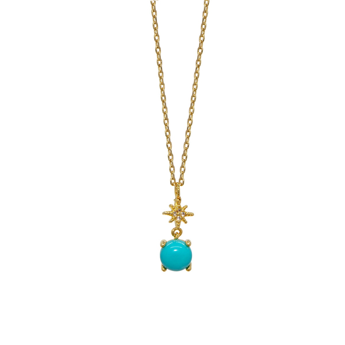 Dije con Cadena Estrella con Piedra Turquesa Queen Victoria