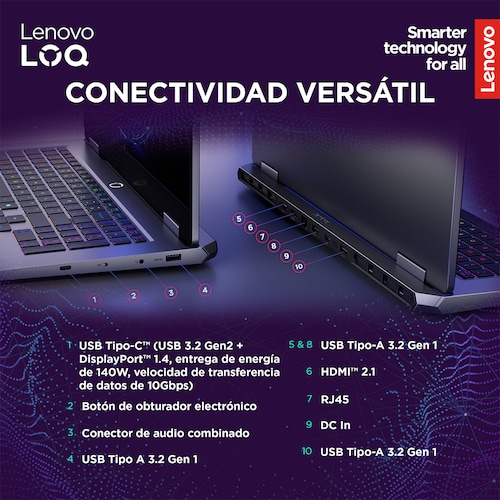 Laptop Gaming Lenovo Loq 15Irx10 15.6" Fhd Intel Core I5 24Gb Ram 512Gb Ssd Nvidia Geforce Rtx 5050 8 Gb 