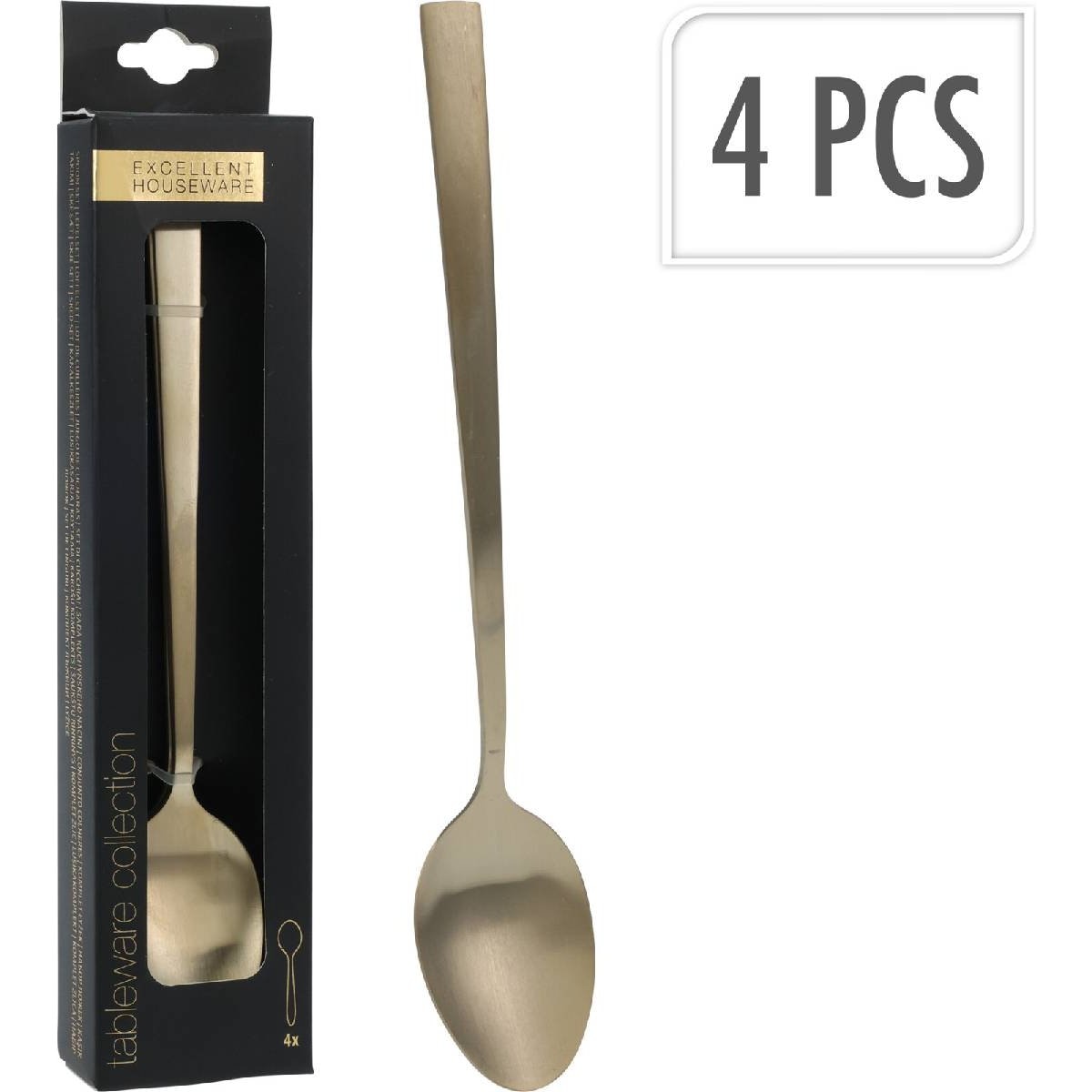 Set 4Pz Cucharas Acero  Dorado
