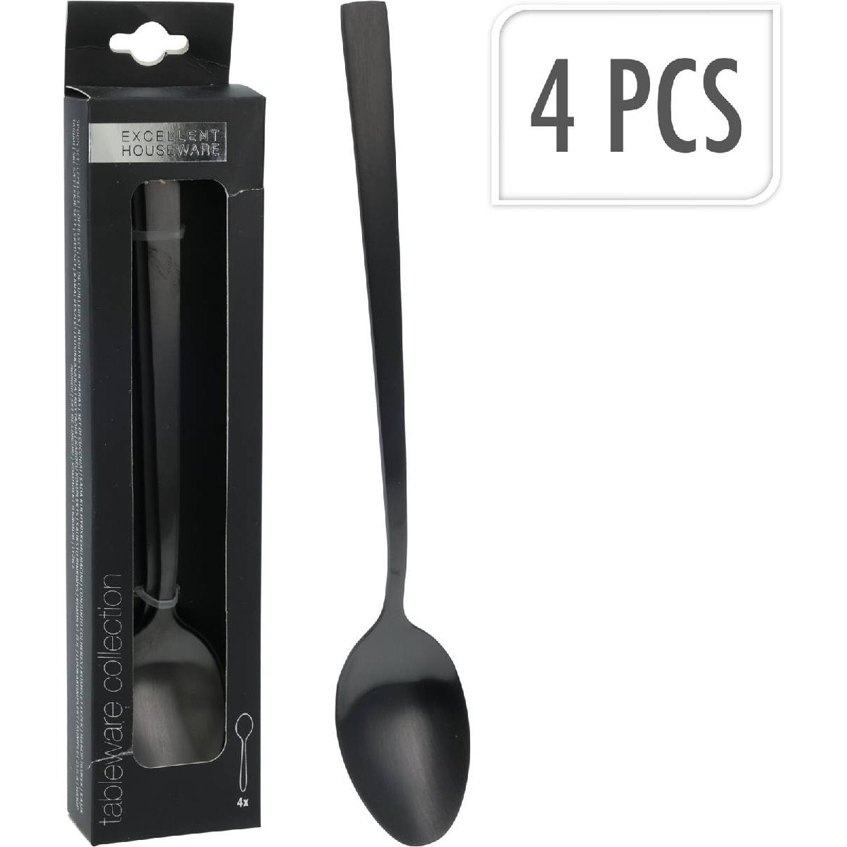 Set 4Pz Cucharas Acero  Negro