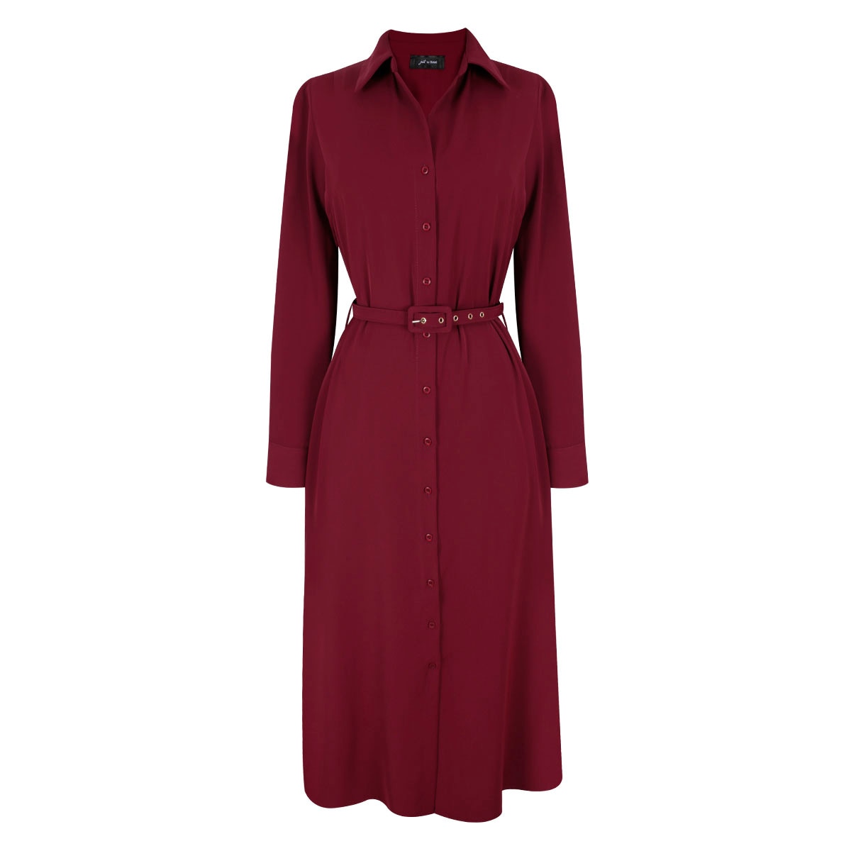 Vestido Camisero con Cinturón al Tono para Mujer Petite Just By Basel