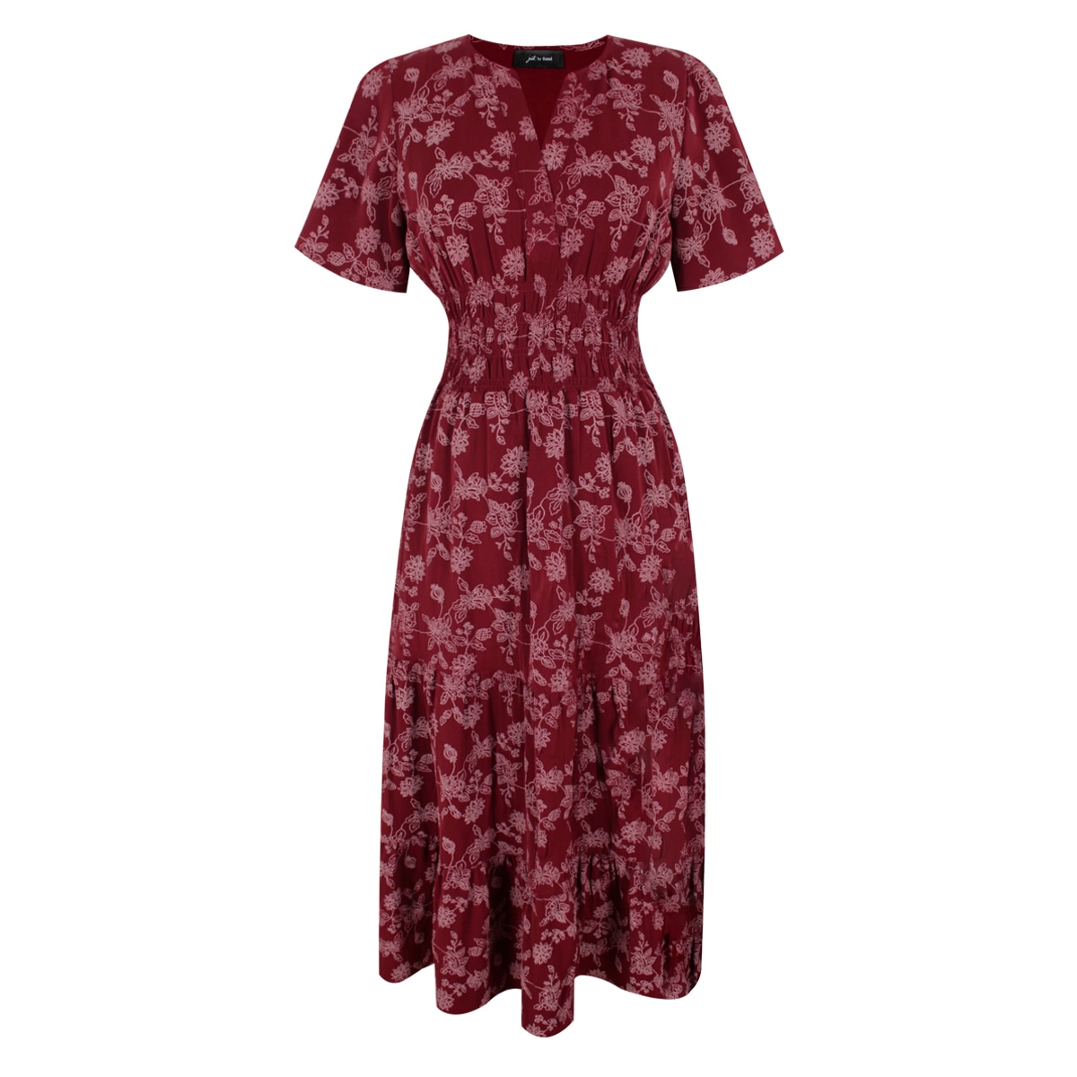 Vestido Midi Estampado Mini Floral para Mujer Petite Just By Basel