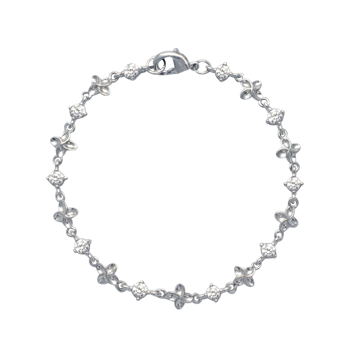 Pulsera de Flores con Cubic Cz Rodio Carre