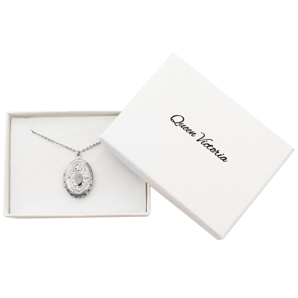 Locket Vintage en Acabado Rodio Queen Victoria