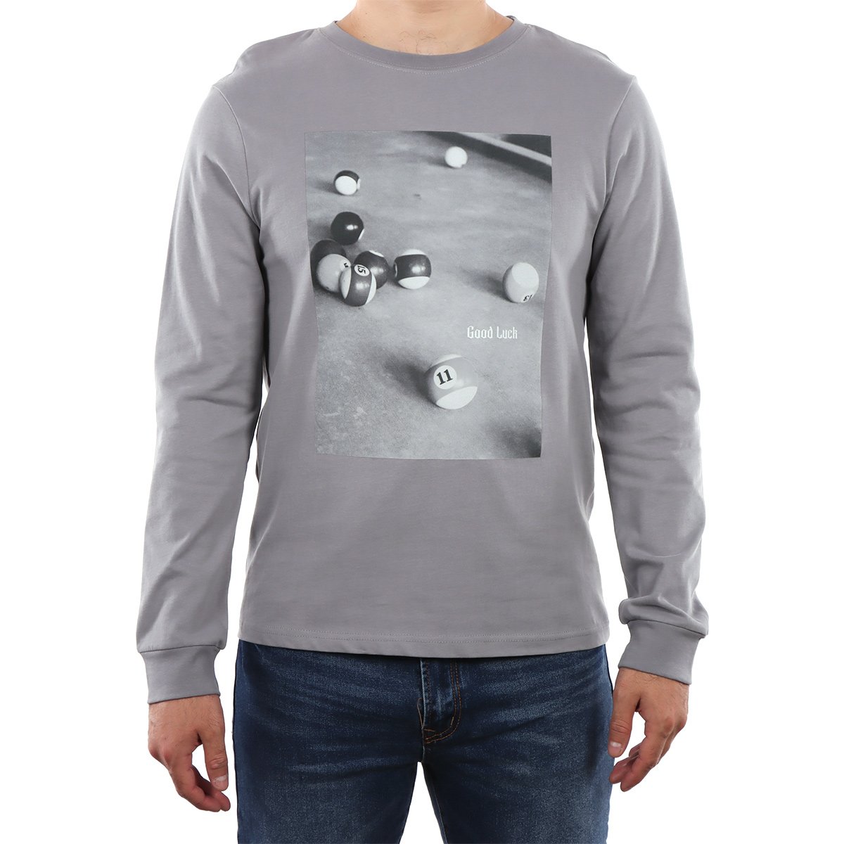 Playera Manga Larga Good Luck Fukka para Hombre