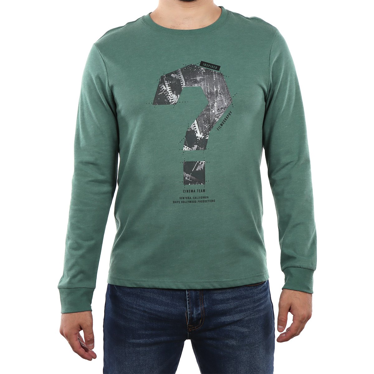 Playera Manga Larga Signo de Interrogación Fukka para Hombre