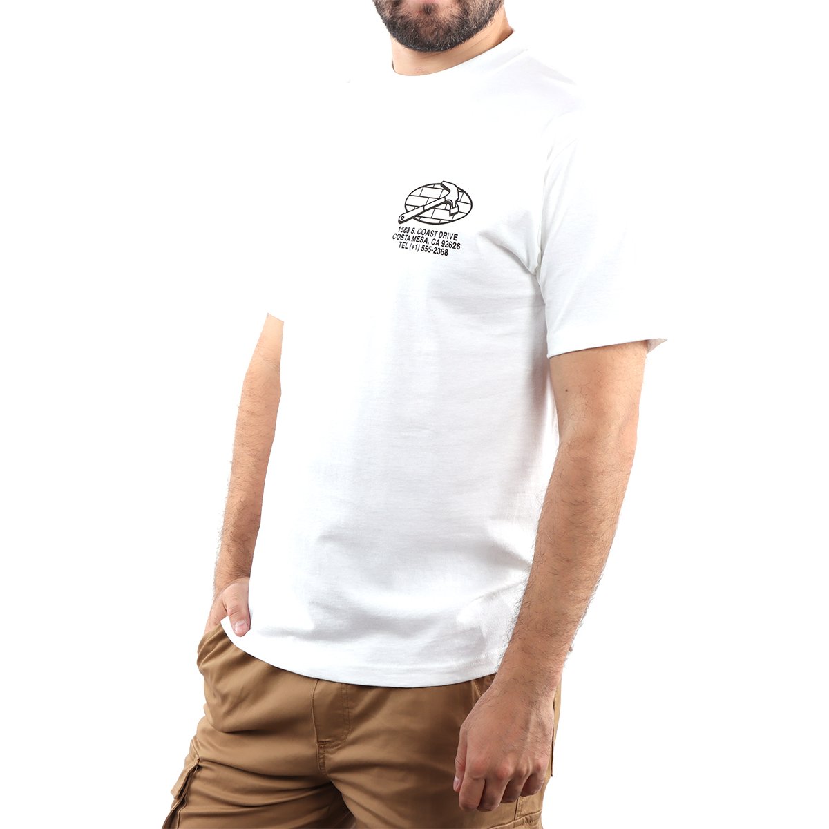 Playera Blanca Manga Corta Service Repair Vans para Hombre
