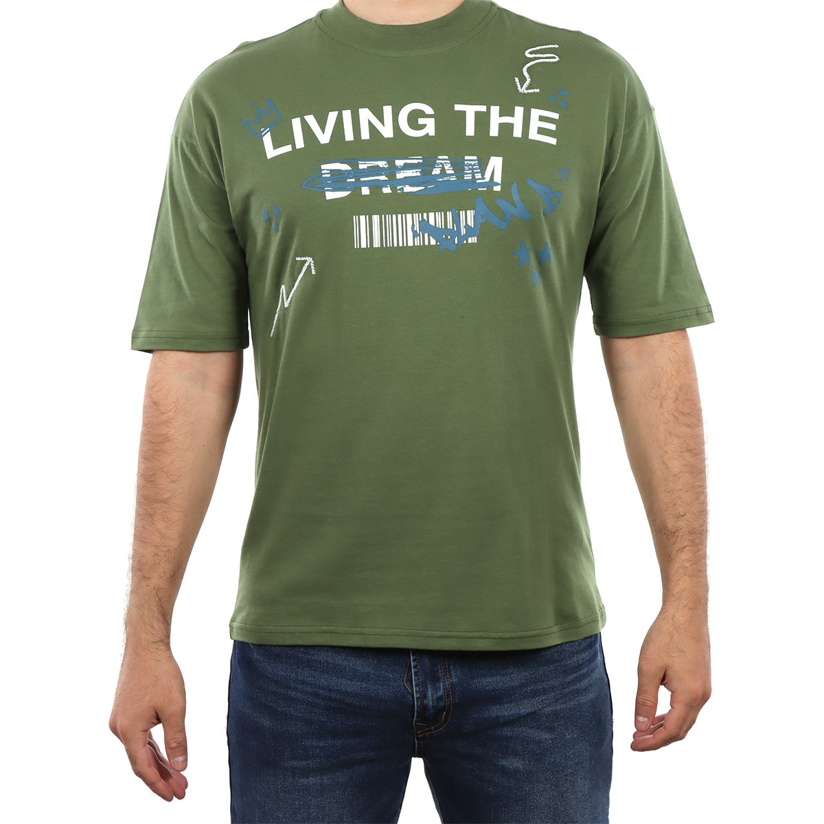 Playera Verde Manga Corta Living The Dream Vans para Hombre