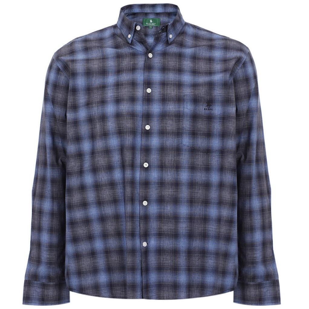 Camisa Cuadro Azul Polo Club para Hombre Plus