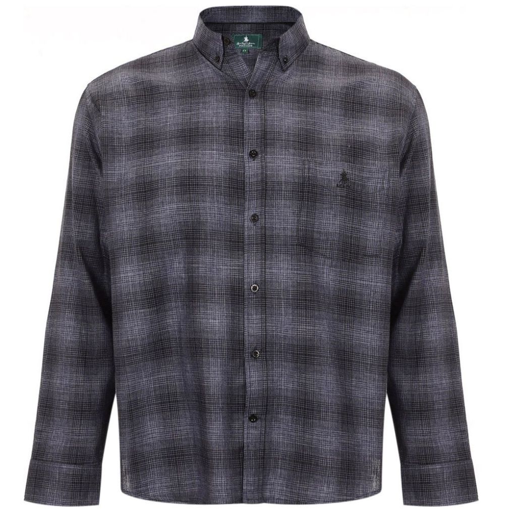 Camisa Cuadro Azul Polo Club para Hombre Plus