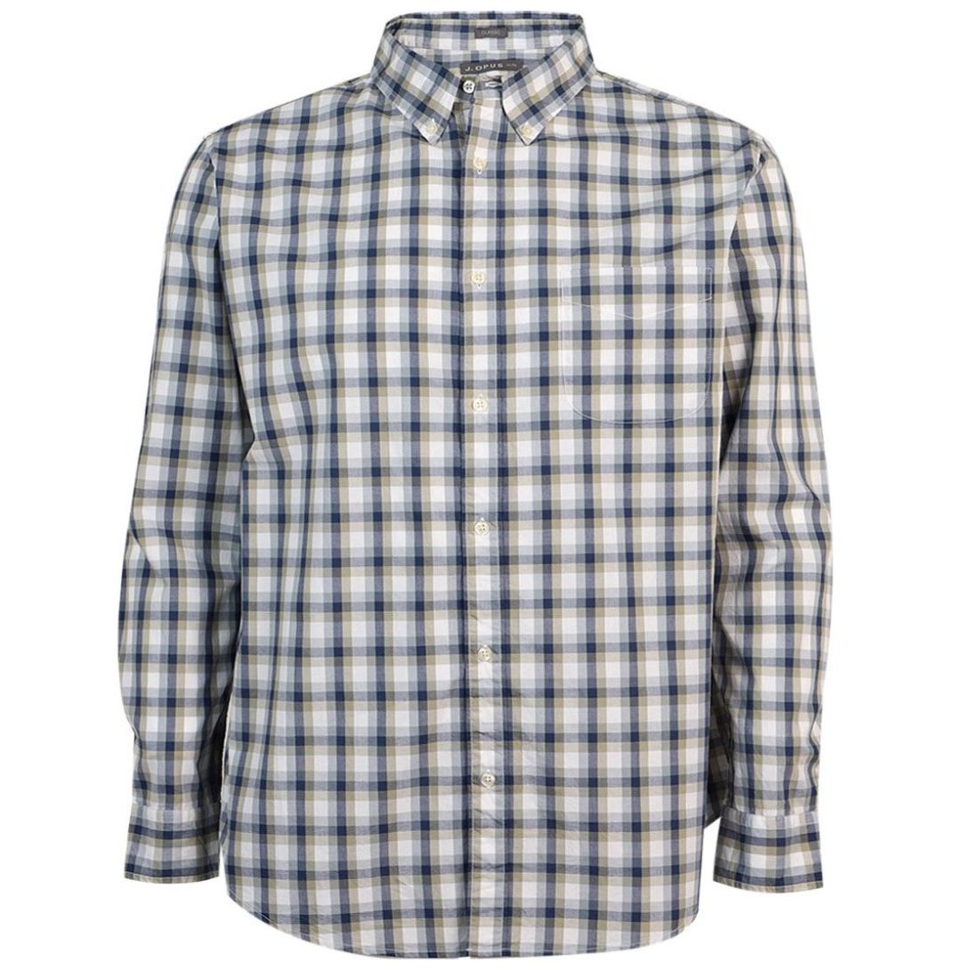 Camisa Cuadros J. Opus Manga Larga para Hombre Plus