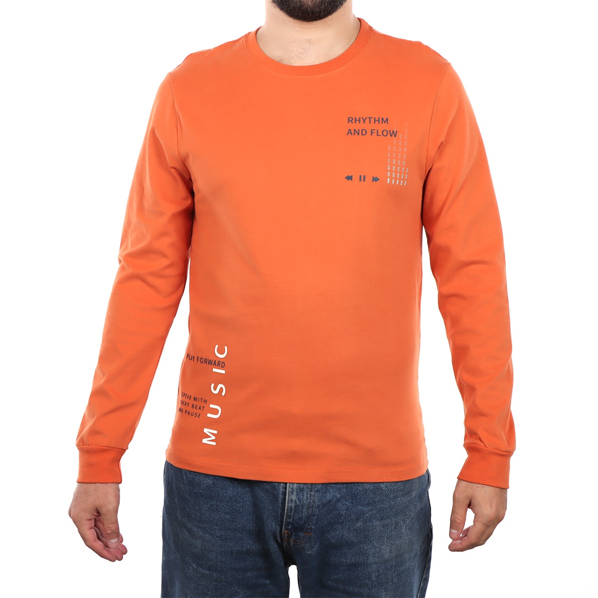 Playera Regular Fit Music Fukka Manga Larga para Hombre