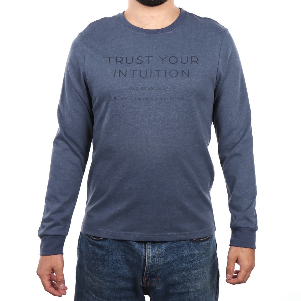Playera Regular Fit con Diseño Fukka Manga Larga para Hombre