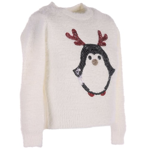 Suéter Navideño con Pingüino de Lentejuelas Fukka para Bebé