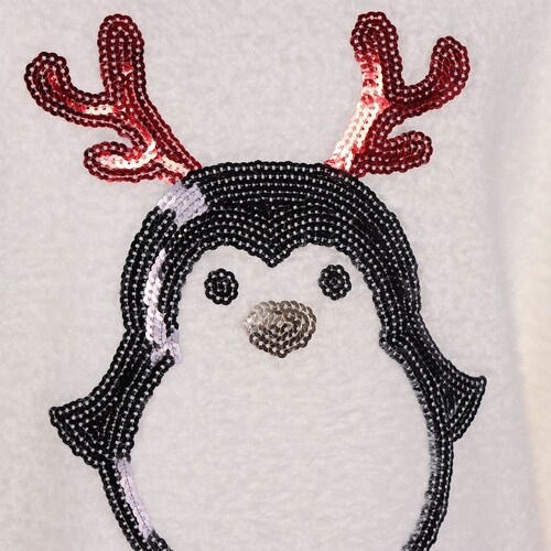 Suéter Navideño con Pingüino de Lentejuelas Fukka para Niña