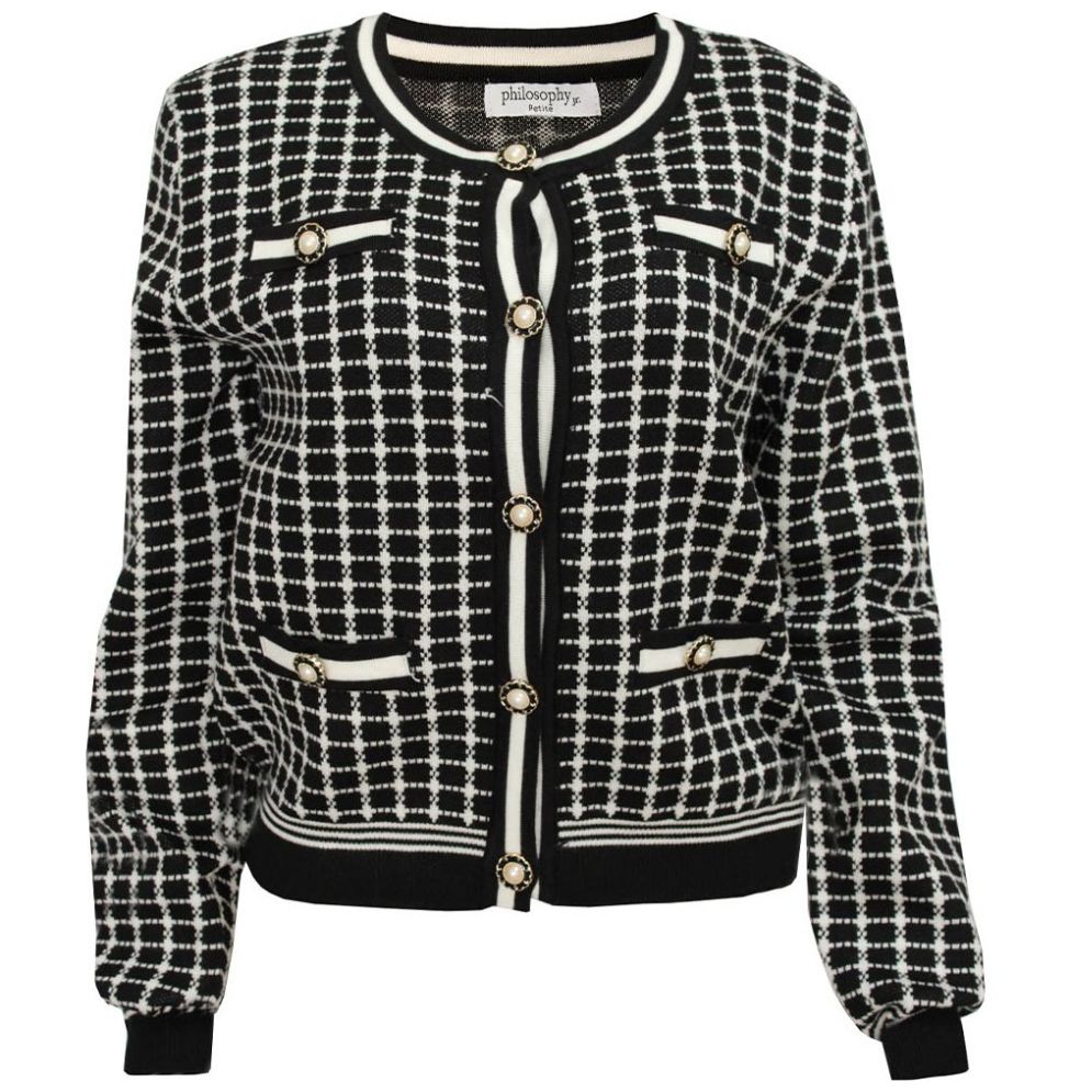Cárdigan Estampado a Cuadros Philosophy Jr Petite para Mujer Petite