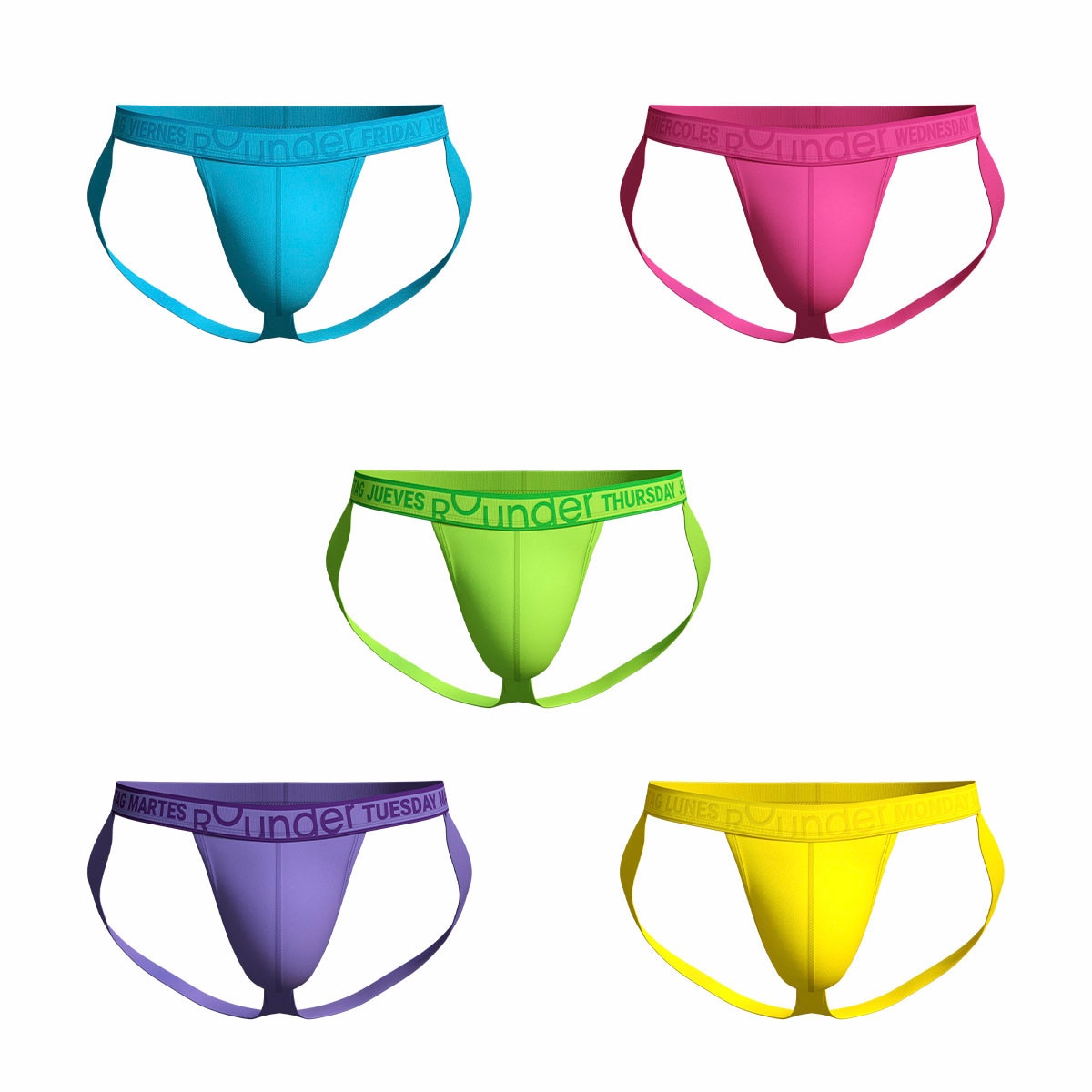 5 Pack Suspensorios Days Rounderbum para Hombre