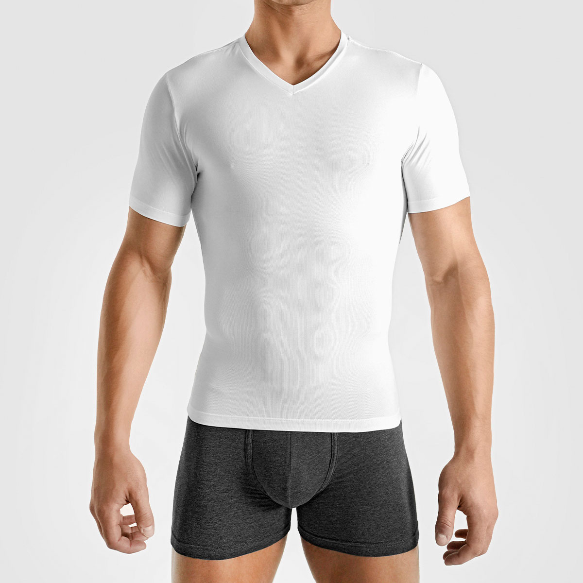 Playera Cuello V Rounderbum Compresión para Hombre