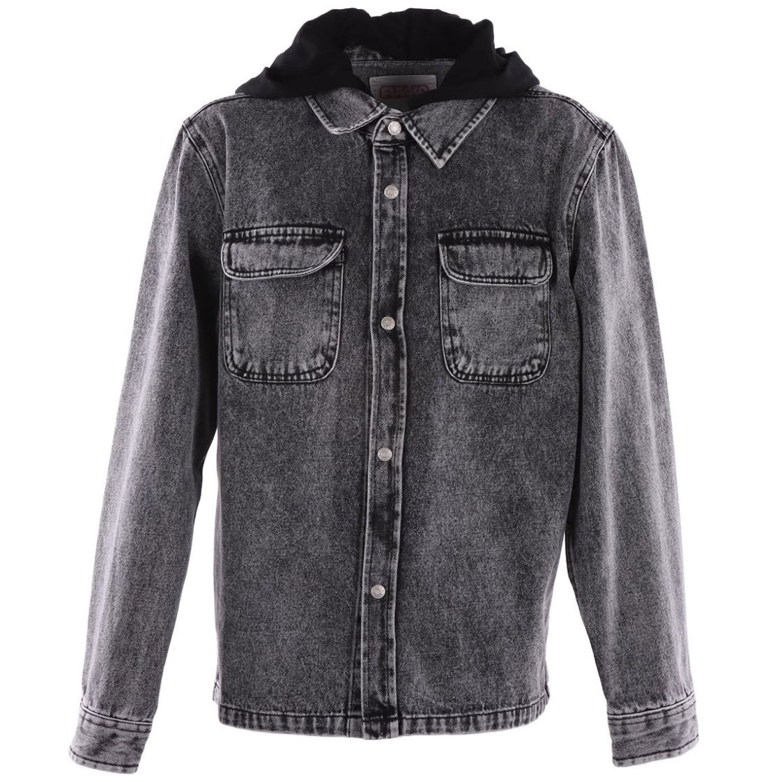 Shacket Demin Gris con Capucha Fukka para Niño