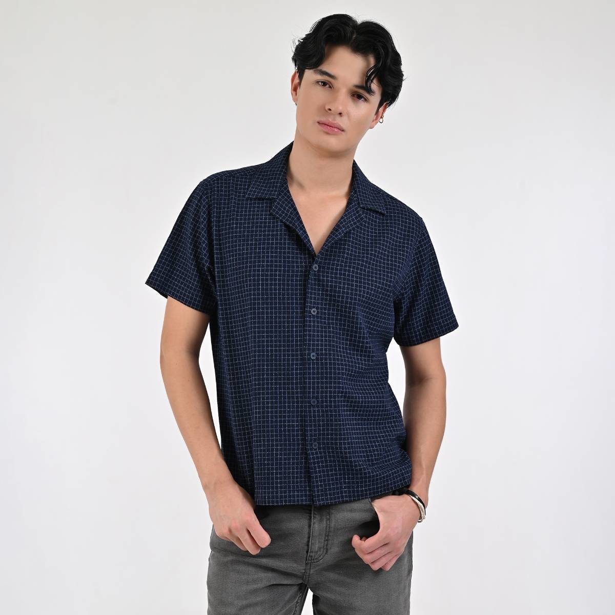 Camisa Slim Fit Supply Manga Corta para Hombre