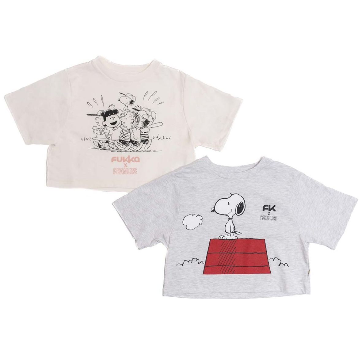 Paquete de 2 Playeras de Manga Corta de Snoopy Fukka para Niña