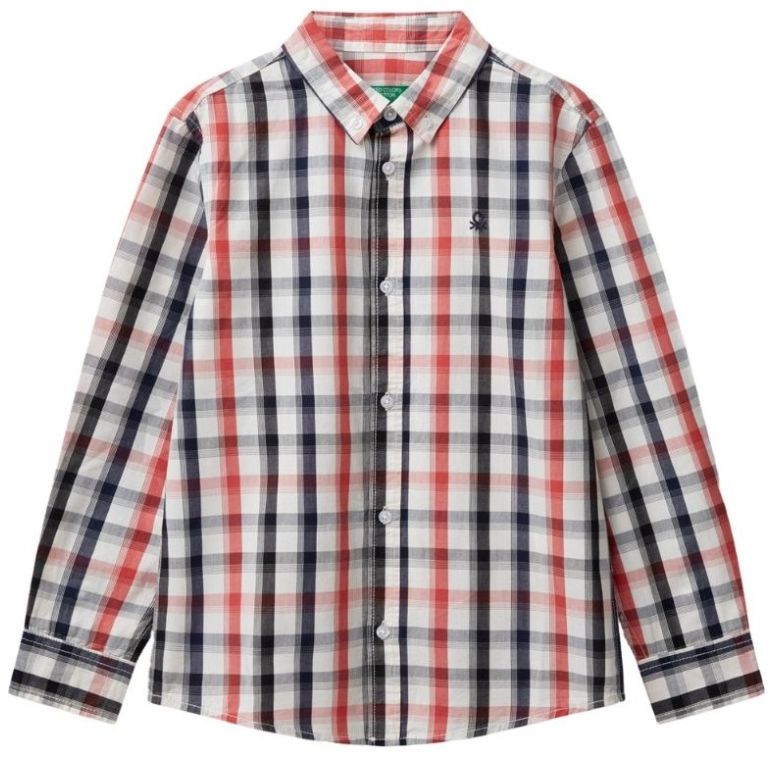 Camisa Manga Larga de Cuadros Benetton para Niño