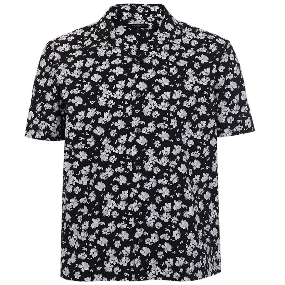 Camisa Estampado Flores Bruno Magnani Manga Corta para Hombre Plus