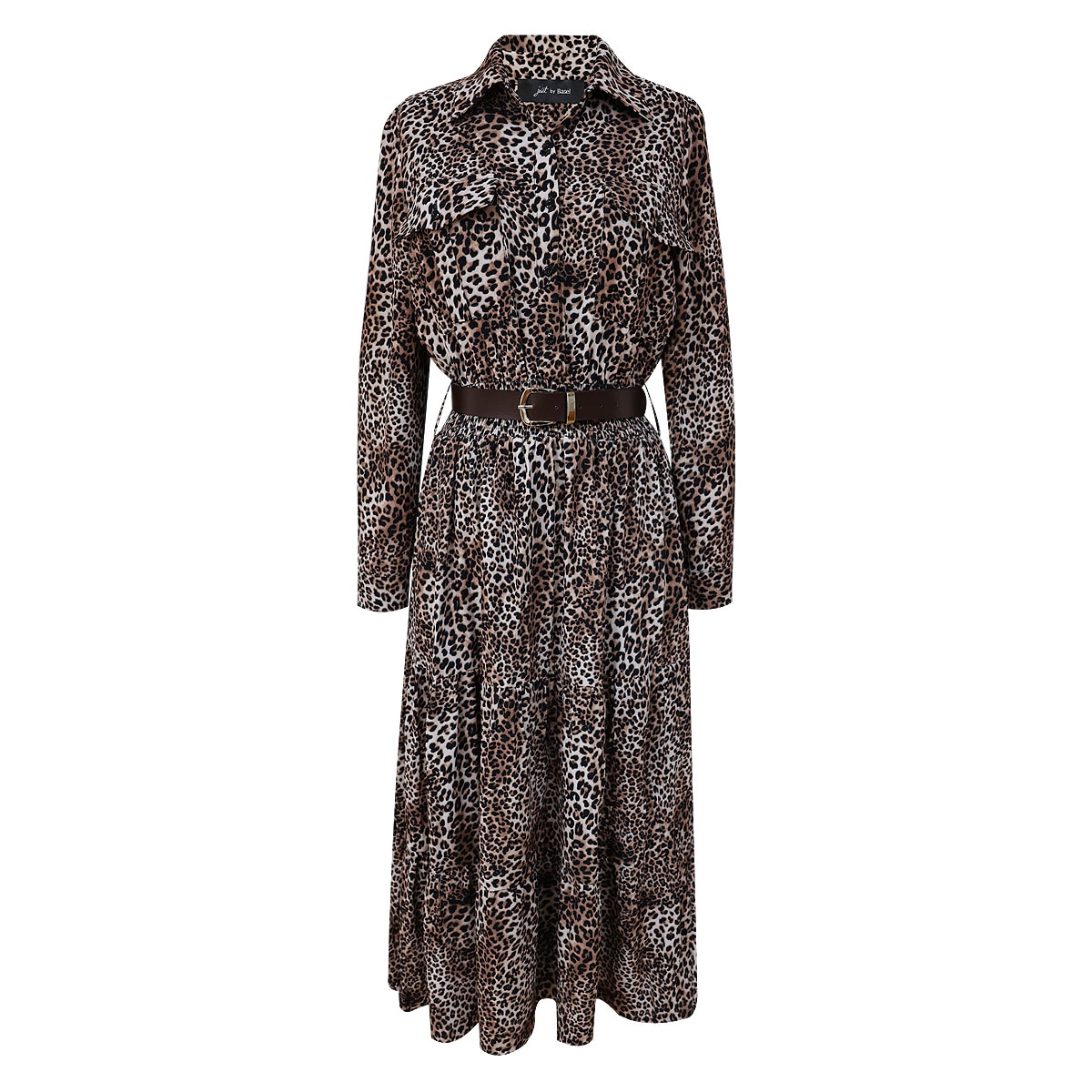Vestido Largo Camisero Estampado "safari Chic" para Mujer Petite Just By Basel