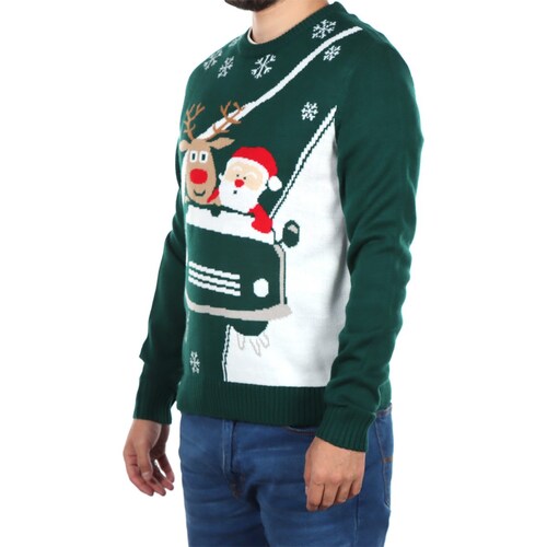Suéter Tejido Navideño Santa y Reno Jns para Hombre
