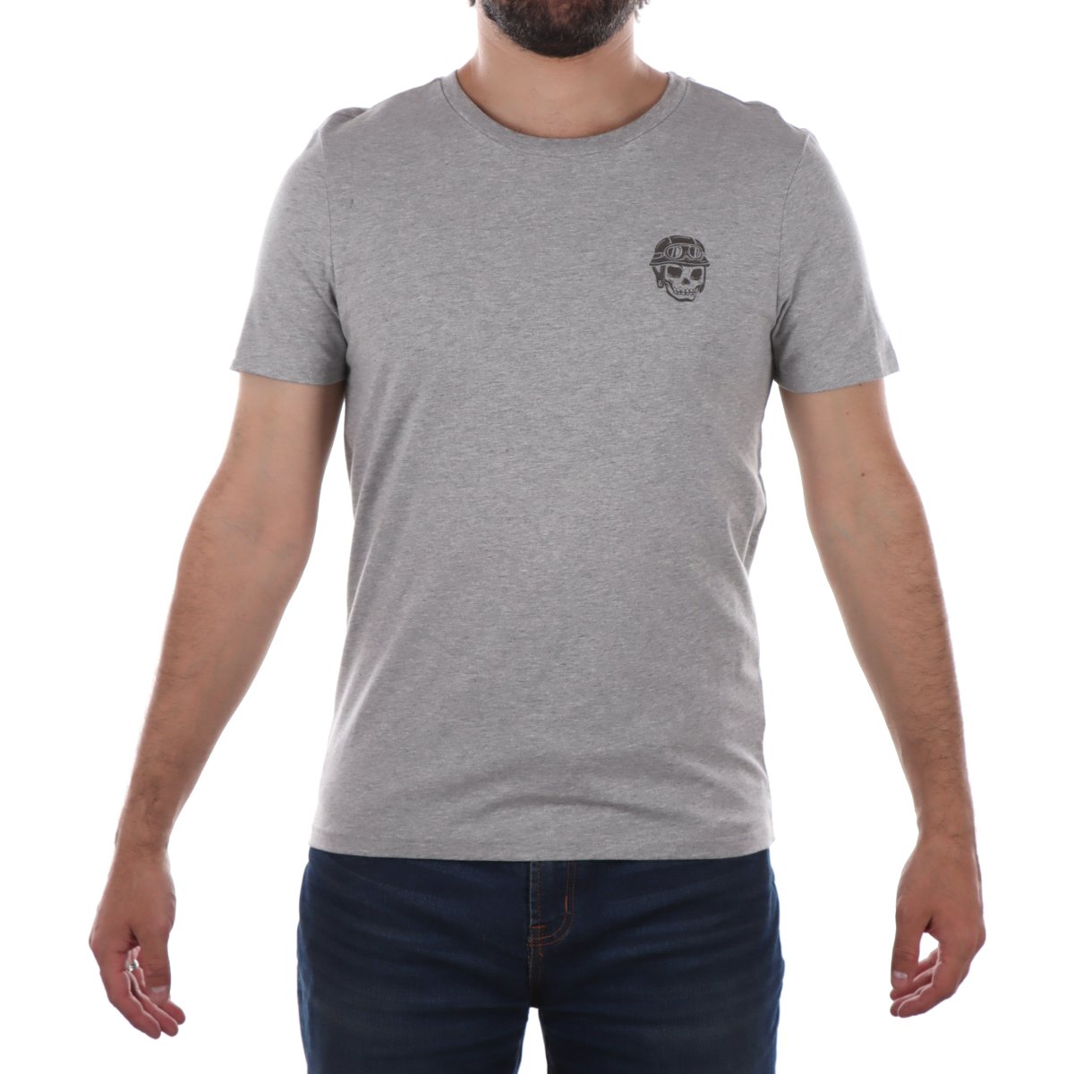Playera Manga Corta de Algodón con Pequeño Gráfico Fukka para Hombre