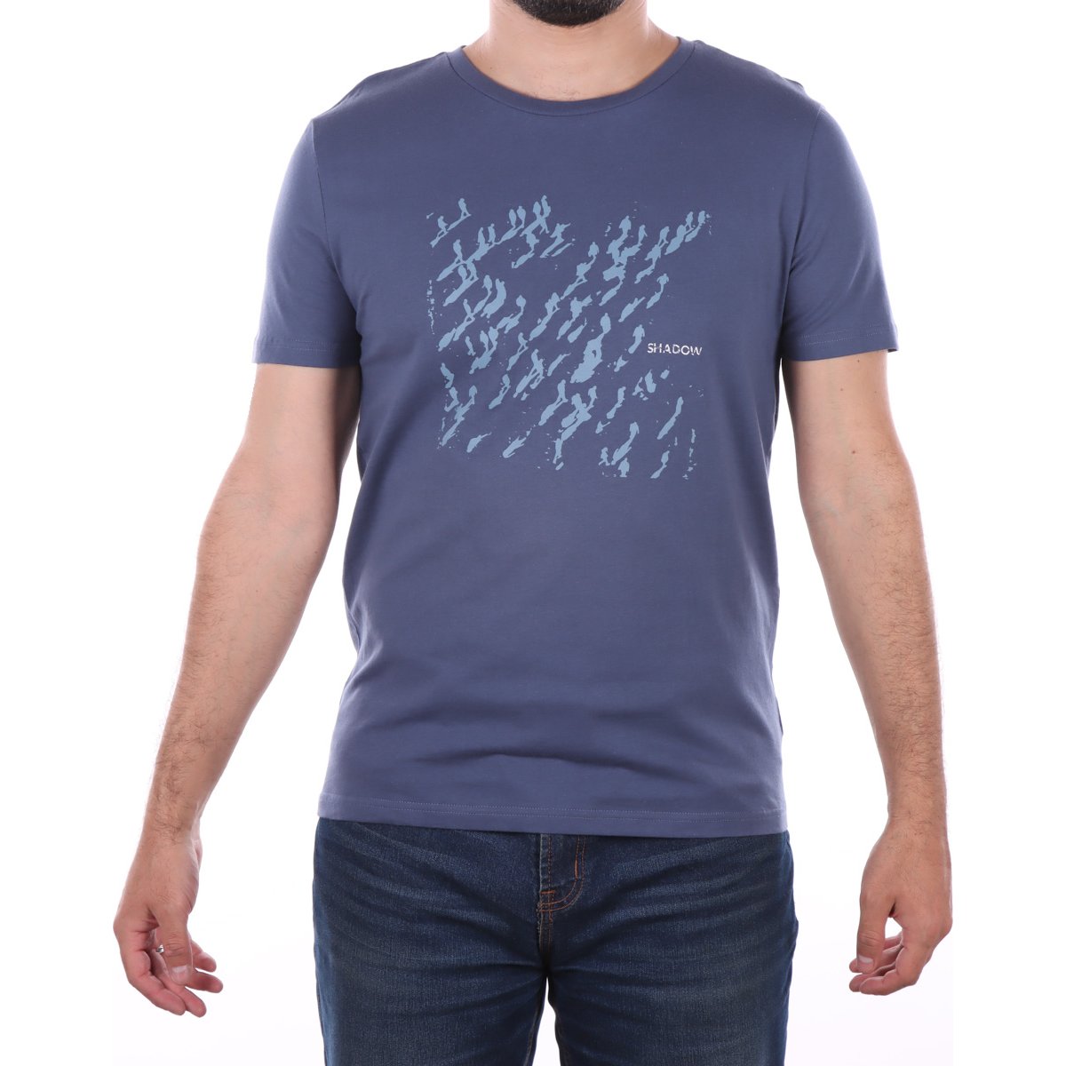 Playera Manga Corta Estampado Tipo Grafiti Fukka para Hombre