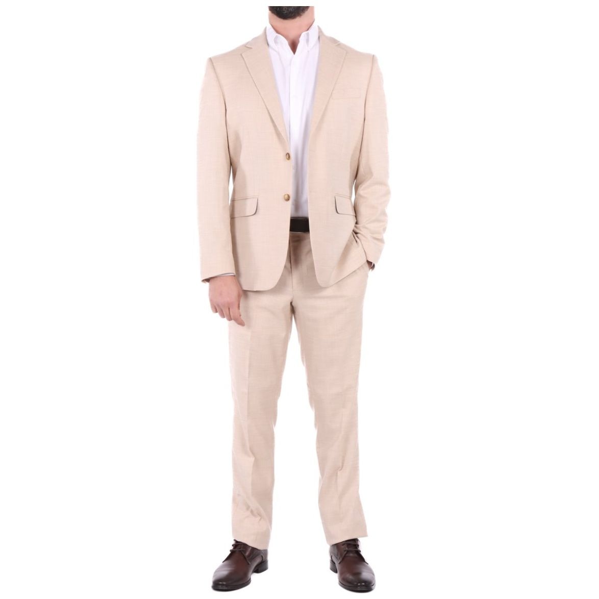 Traje Hombre Beige Pierre Cardin Formal Elegante