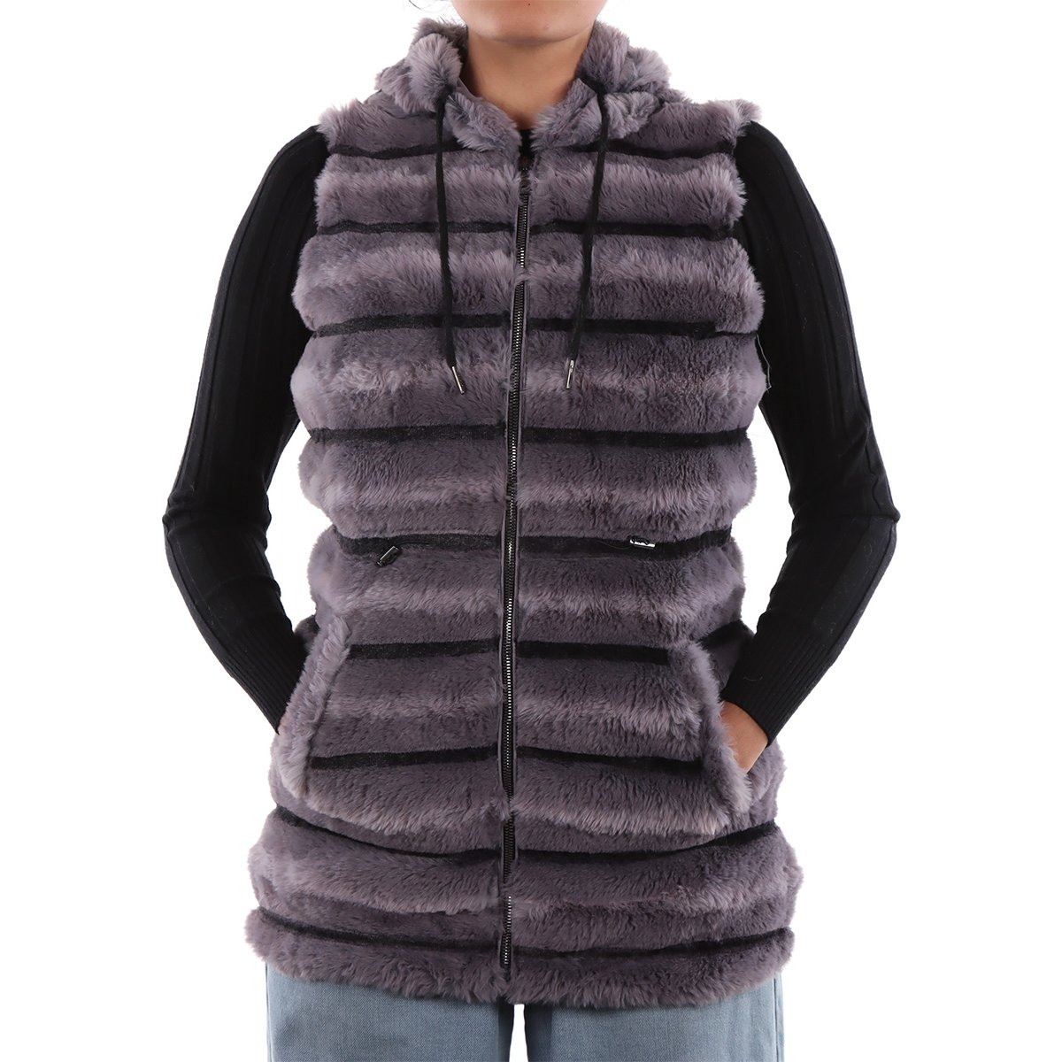 Chaleco Peluche con Capucha Hollander para Mujer Petite