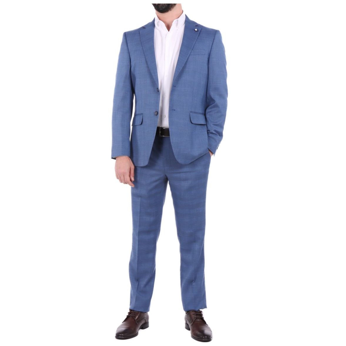 Traje Hombre Chaps Regular Azul Cuadros