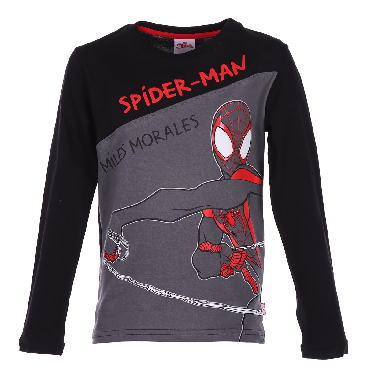 Playera Manga Larga Miles Morales Spiderman para Niño