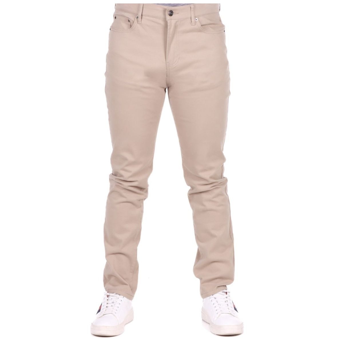 Pantalón Gabardina Beige Pantalón Straight Caque Hombre Bruno Magnani