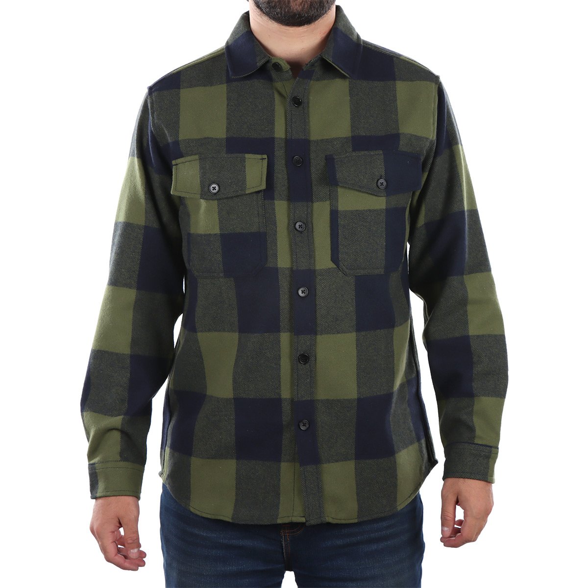 Sobrecamisa Cuadros Algodón Poliéster Casual Fukka para Hombre