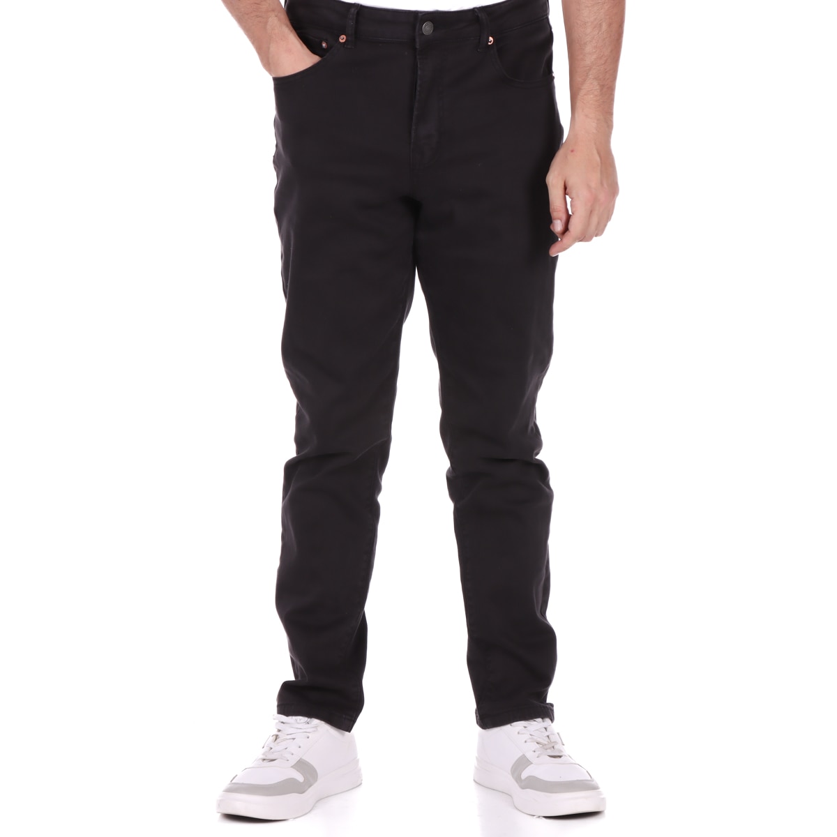Jeans Fukka Hombre Straight Fit Negros Casuales