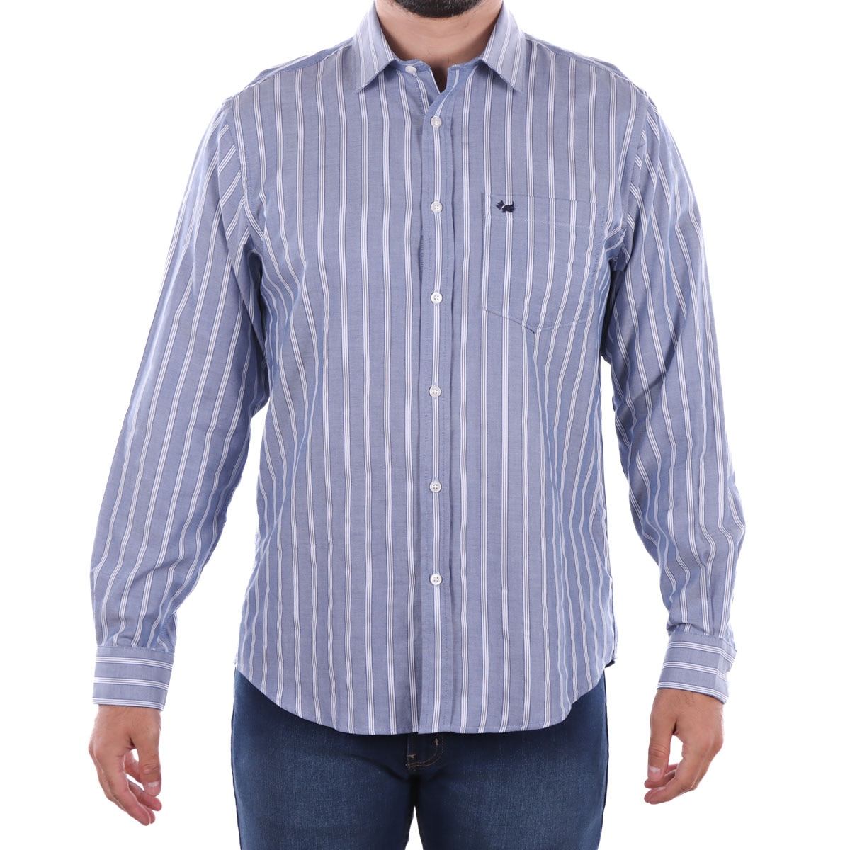 Camisa Algodón Rayas Regular Fit Ferrioni para Hombre