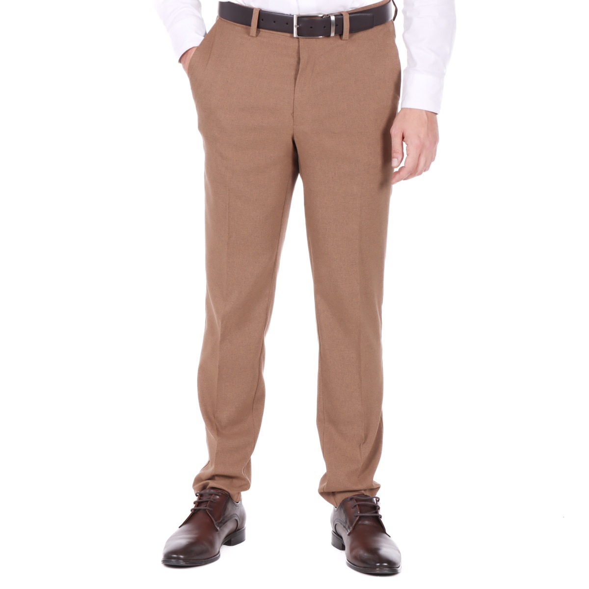 Pantalón Haggar Hombre Cool & Dry Flex Vestir Café