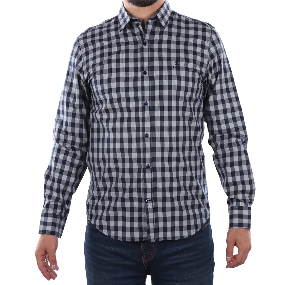 Camisa Slim Fit Cuadros Manga Larga Polo Club para Hombre