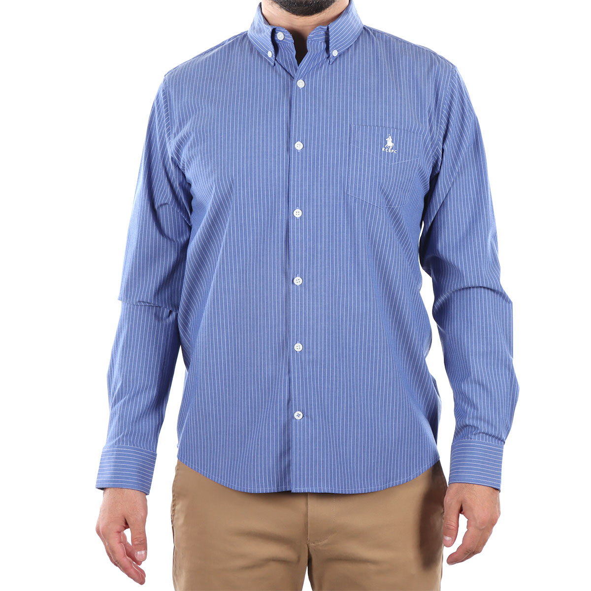 Camisa Hombre Rayas Polo Club Button Down Clásica Casual