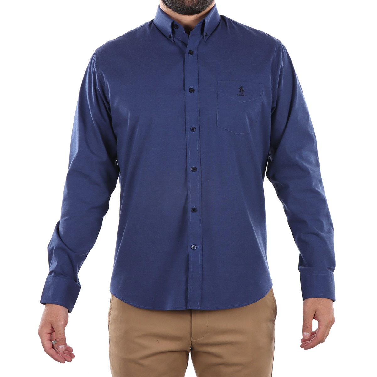 Camisa Hombre Polo Club Button Down Manga Larga Casual