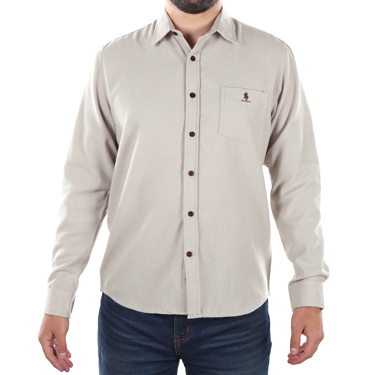 Camisa Hombre Polo Club Casual Regular Fit Manga Larga